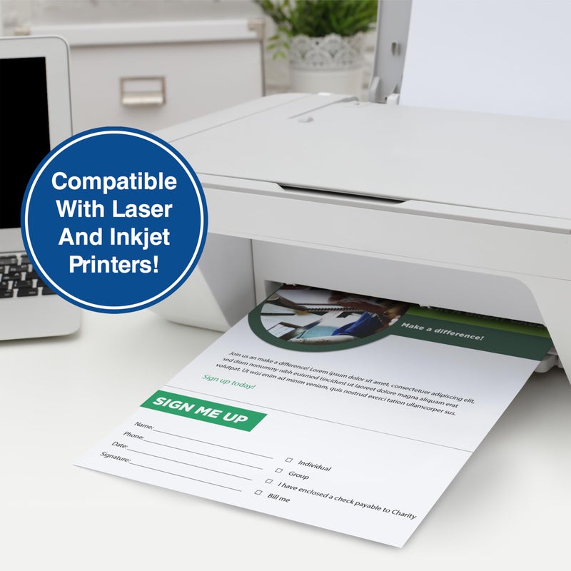 PrintWorks Professional 3 1/2" Horizontal Perforated Paper 8.5â€ x 11â€ - Perfect for W-2, 1099, & Statement Use - Made in The USA - 500 Sheets - 20 lb - Printer Compatible - White (04128) - Image 5